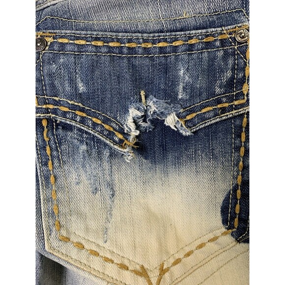 CJ Black Premium Jeans Mens 28x28 Blue Boot Leg Distressed Grunge Y2K - Picture 3 of 13